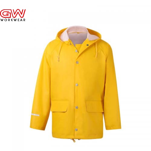 Men's waterproof PU rain Jacket